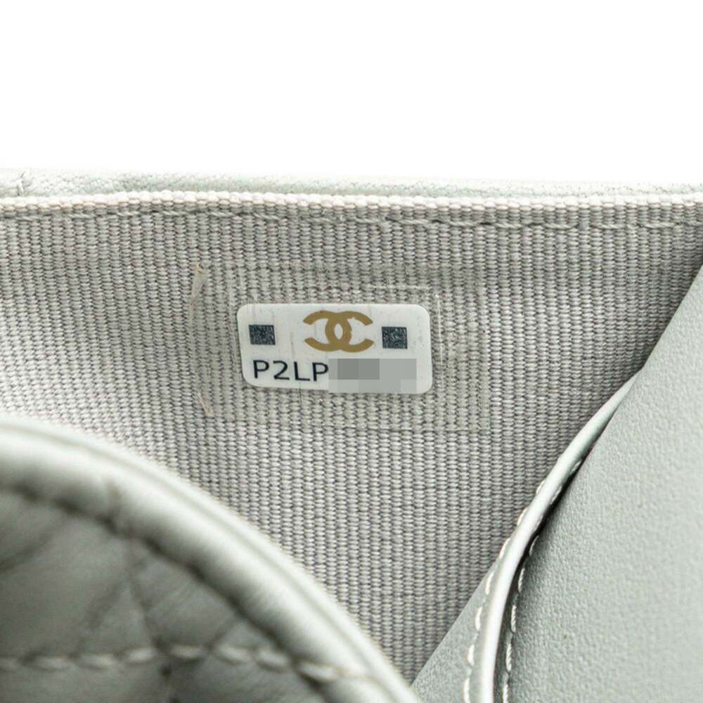 CHANEL Authentic Gray Lambskin Leather Wallet - Picture 9 of 11